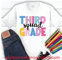 Load image into Gallery viewer, School SQUAD Shirts - personalize with your grade level Kindergarten to 4th grade
