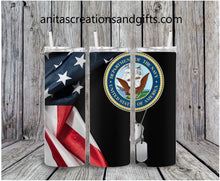 Load image into Gallery viewer, U. S. Navy tumbler or water bottle