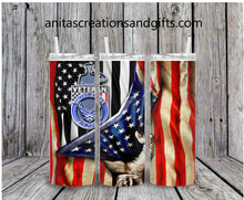 Load image into Gallery viewer, U.S. Veteran tumbler or water bottle