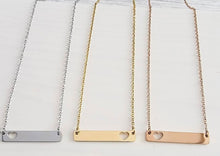 Load image into Gallery viewer, Personalized Horizonal Heart cut out Necklace