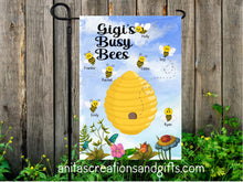 Load image into Gallery viewer, Bee Happy or busy bees Garden Flag