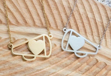 Load image into Gallery viewer, Personalized Cheer Megaphone Necklace