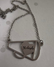 Load image into Gallery viewer, Personalized Cheer Megaphone Necklace