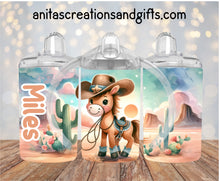 Load image into Gallery viewer, Kiddy Cowboy kid sippy/tumbler
