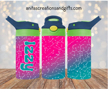 Load image into Gallery viewer, Outer space in colorful neon Insulated Water Bottle