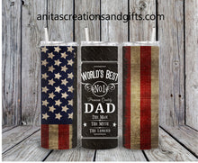 Load image into Gallery viewer, World's Best Dad tumbler or water bottle