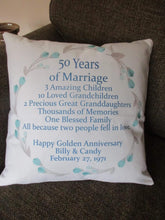 Load image into Gallery viewer, Pillow Cover - Wedding, Anniversary or keepsake