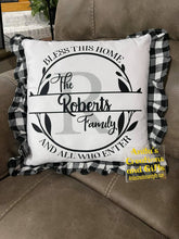 Load image into Gallery viewer, Pillow Cover - Bless this Home and all who enter - personalized