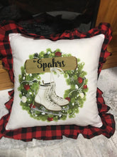 Load image into Gallery viewer, Pillow Cover - Ice Skates with Personalized name