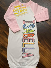 Load image into Gallery viewer, Baby Raglan Gown with fold over mittens