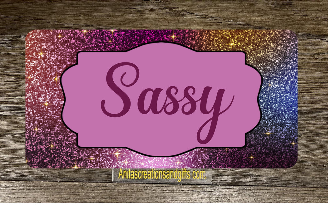 Glitter Look Personalized license plate