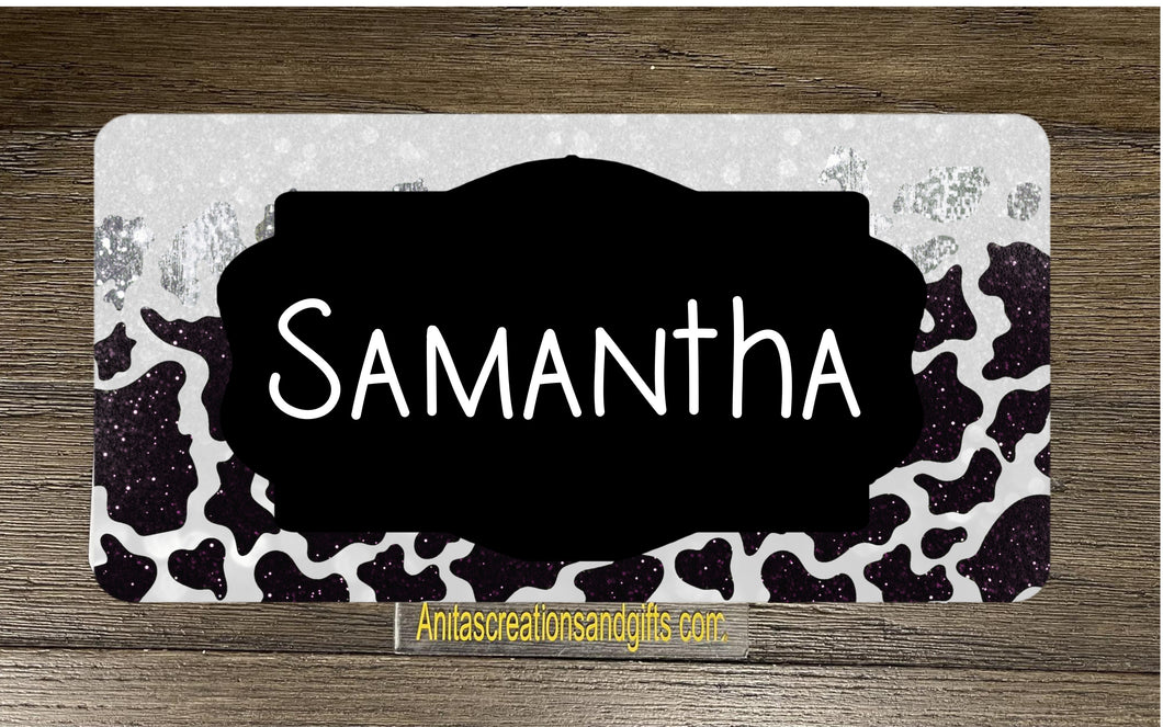 Black and White Style License Plate