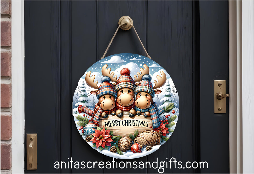 Reindeer Welcome Door Round