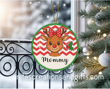 Load image into Gallery viewer, Reindeer Family Individual Personalize Ornaments
