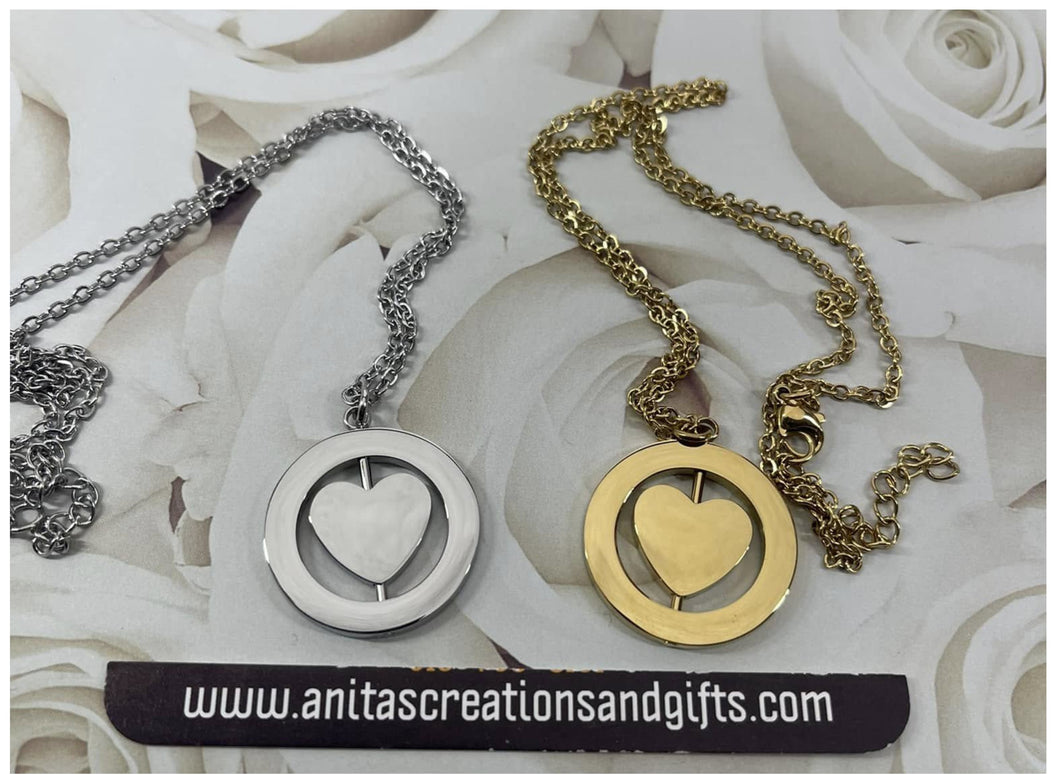 Personalize Rotating Heart Necklace