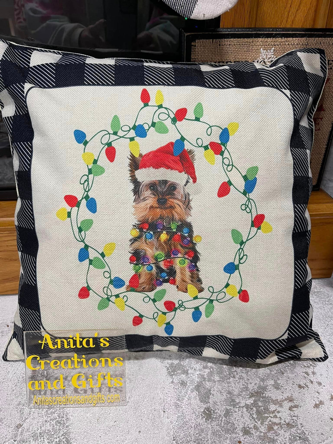 All lit for Christmas pillow cover