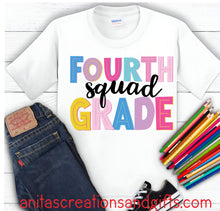 Load image into Gallery viewer, School SQUAD Shirts - personalize with your grade level Kindergarten to 4th grade
