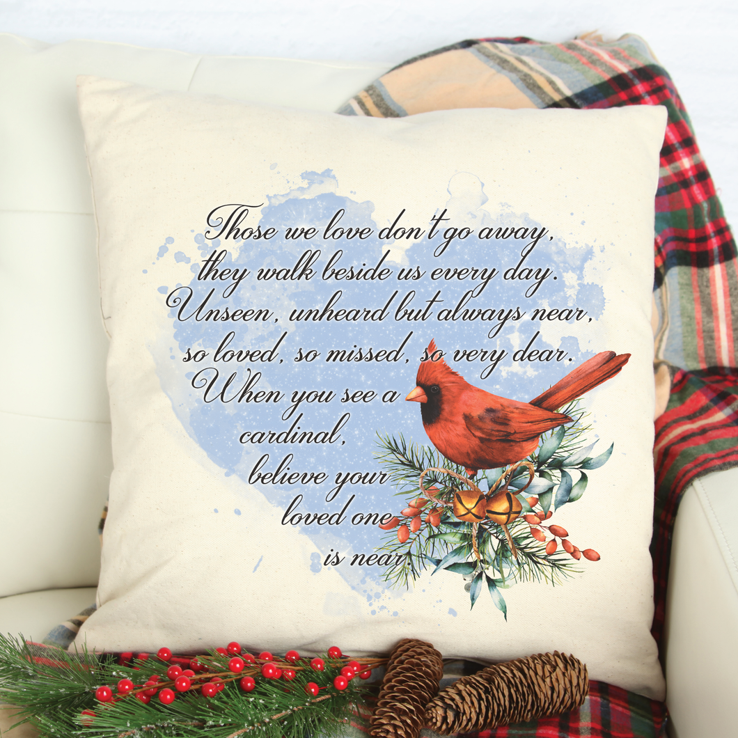 Christmas Cardinal Memorial Pillow Cover