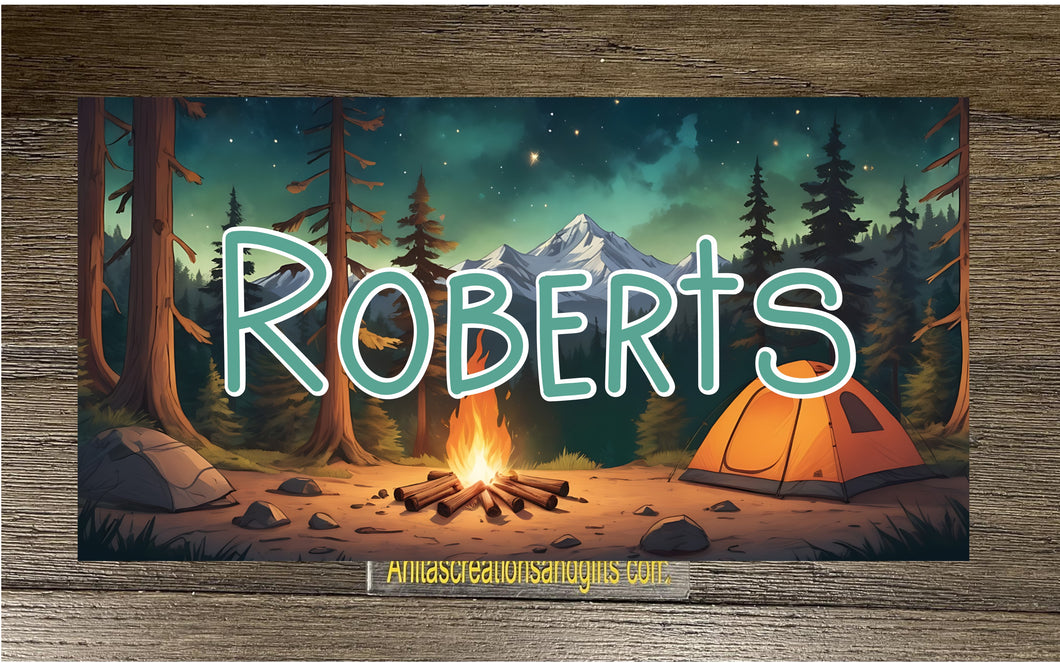 Camping Scene license plate