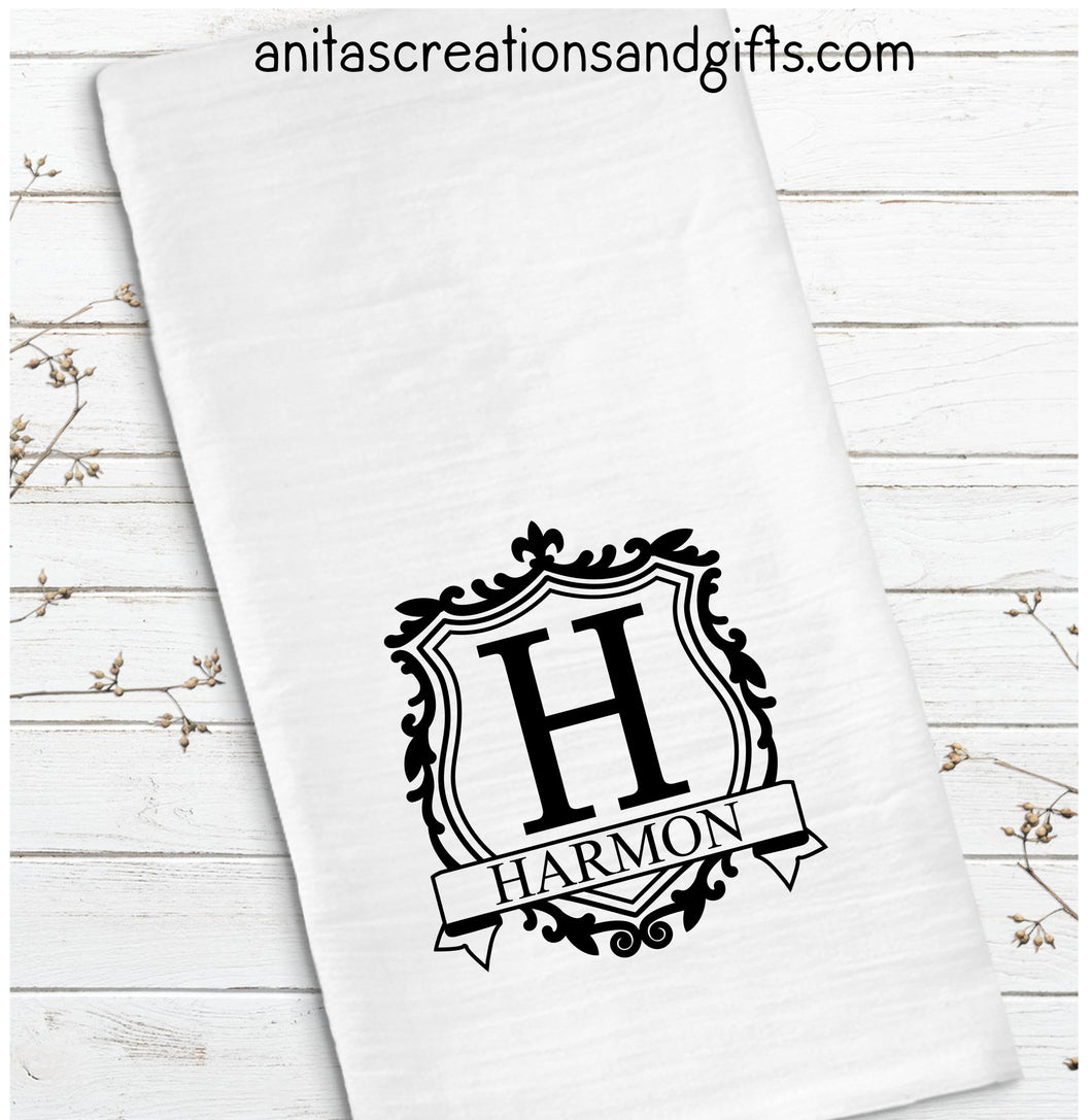 Monogram Style Waffle Towels