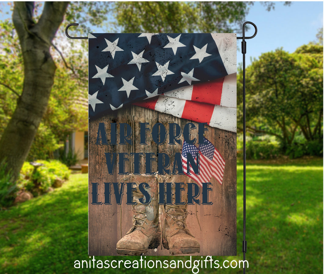 Air Force Veteran Garden Flag