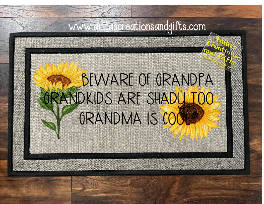 Beware of Grandpa Door Mat