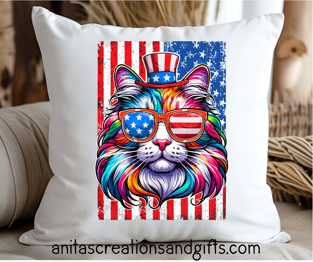 USA Cat Pillow Cover