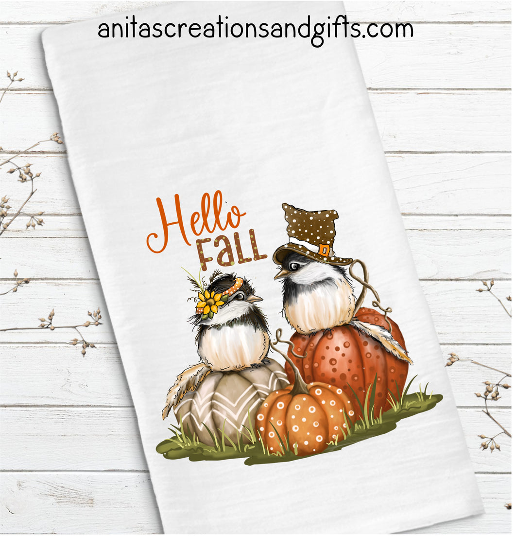 Chickadee Hello Waffle Towel