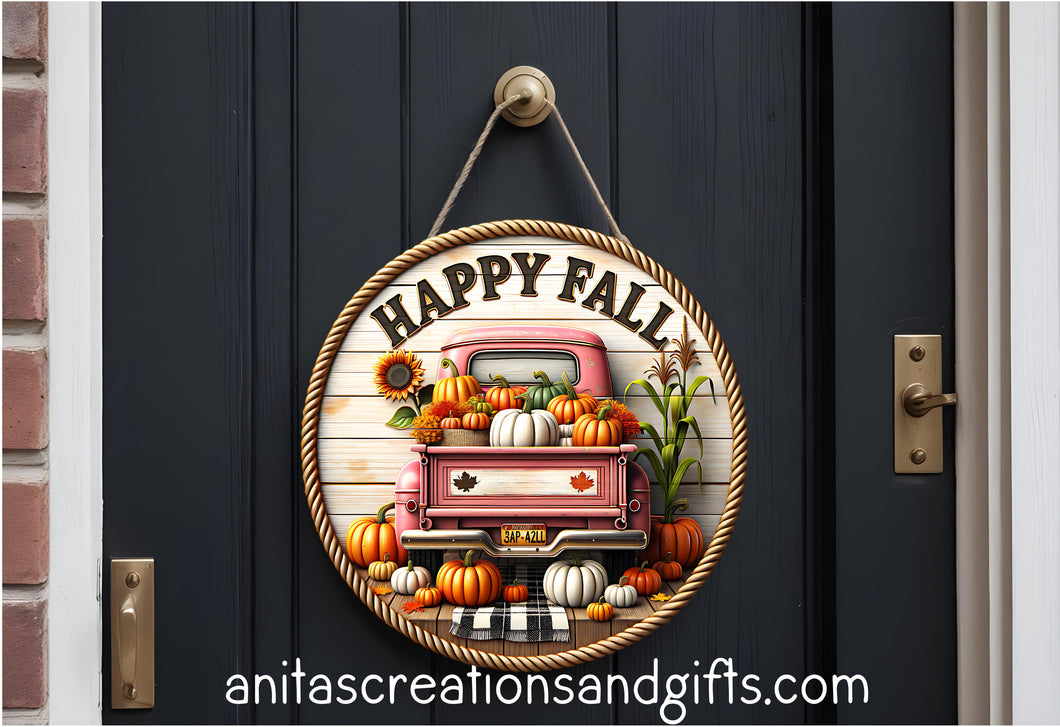 Happy Fall Door Round