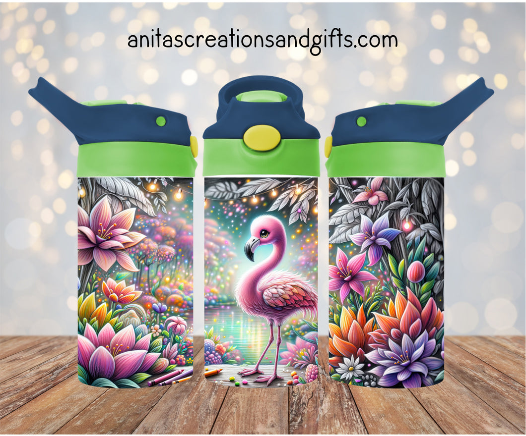 Flamingo Garden Insulated Water Bottle