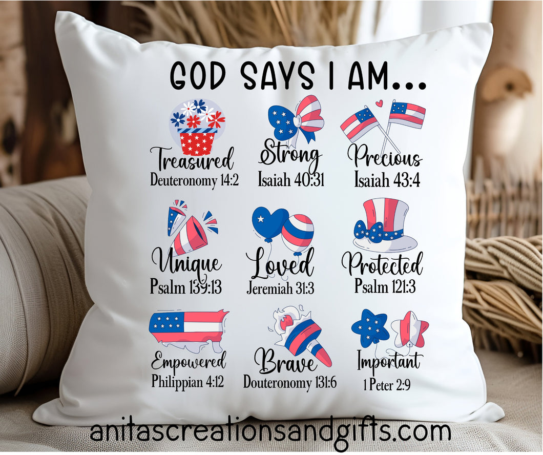 God says I am Pillow Cover