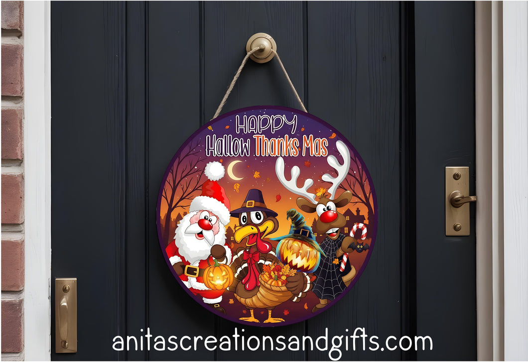 Hallow Thanks Mas Door Round