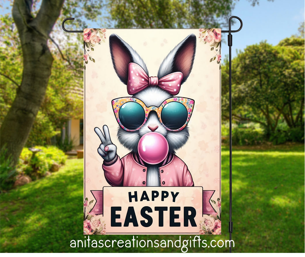 Happy Easter Bunny Garden Flag