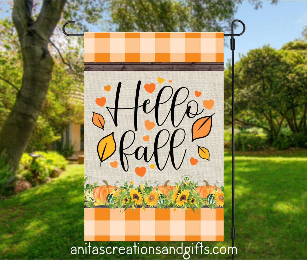 Hello Fall Garden Flag