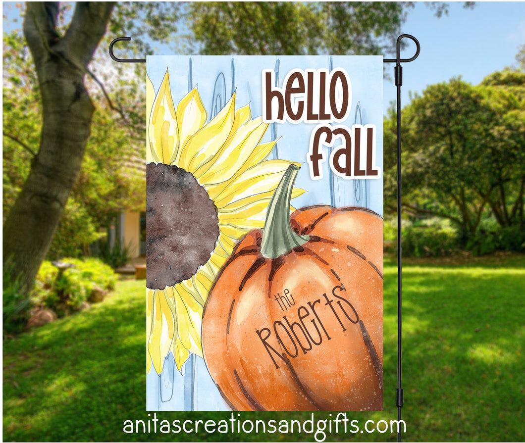 Hello Fall Garden Flag