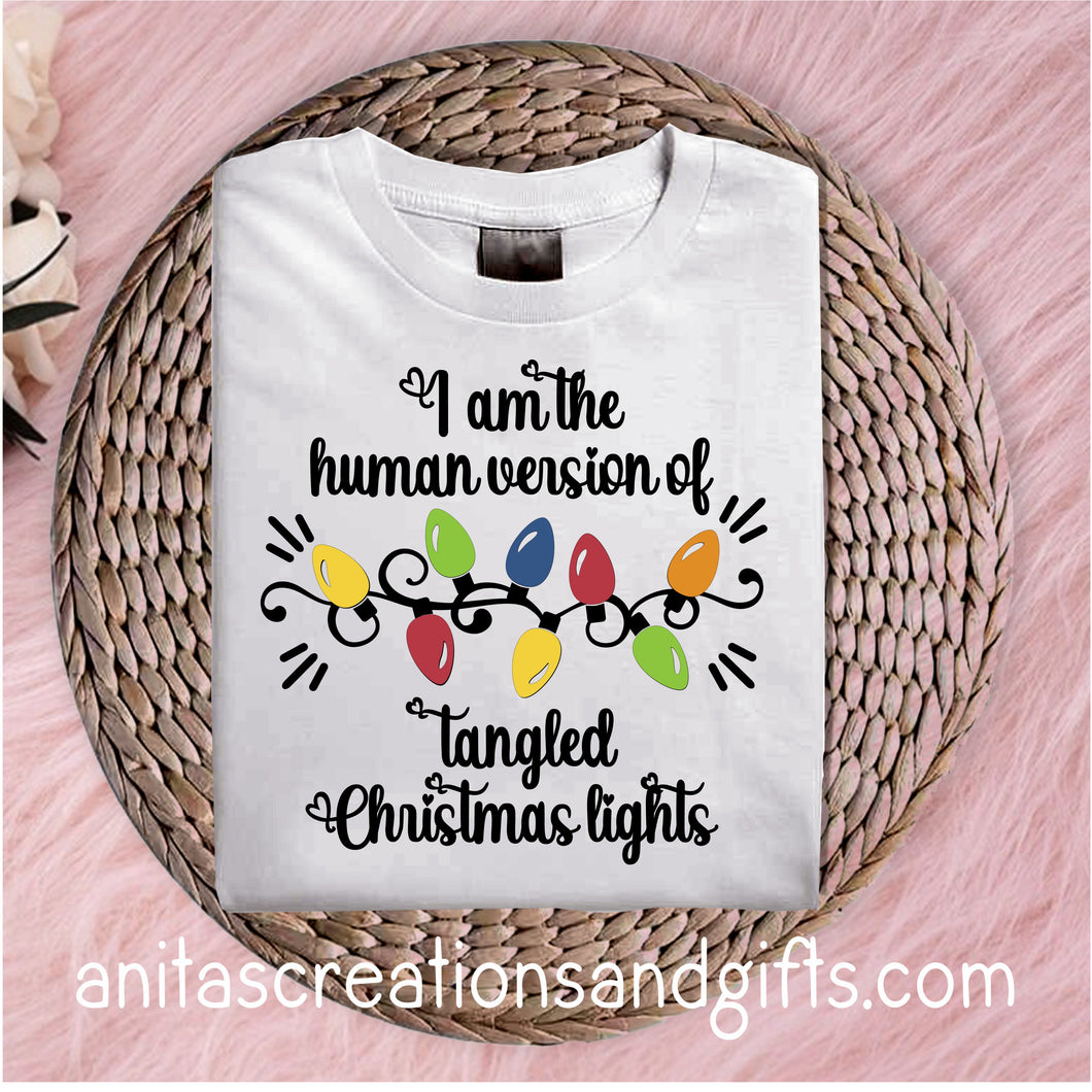 I am the human versions of tangled Christmas lights
