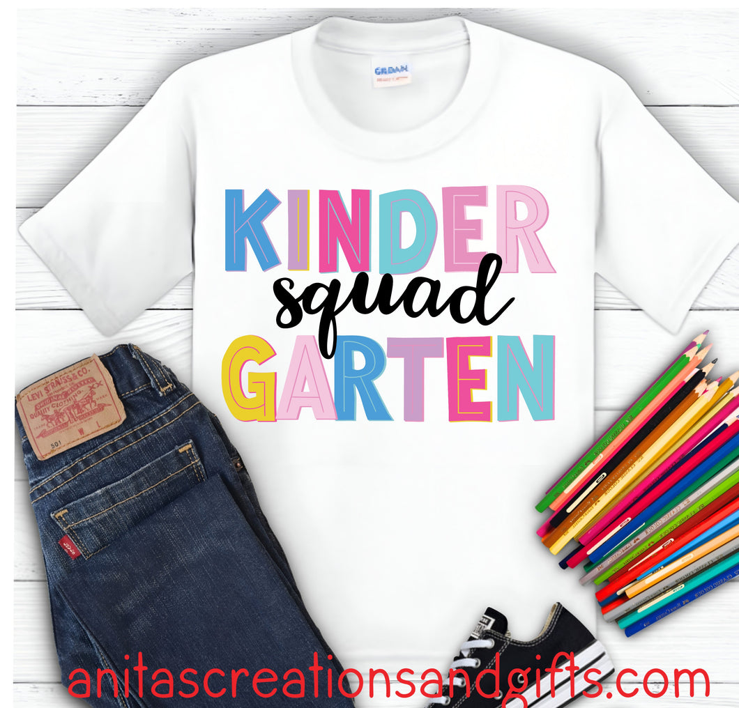 School SQUAD Shirts - personalize with your grade level Kindergarten to 4th grade