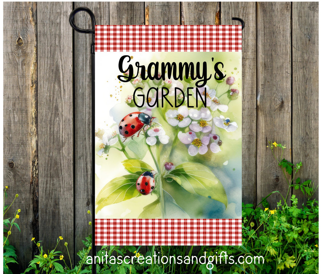 Personalize your Ladybug Garden Flag