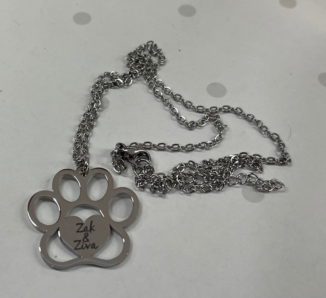 Personalized Paw Necklace