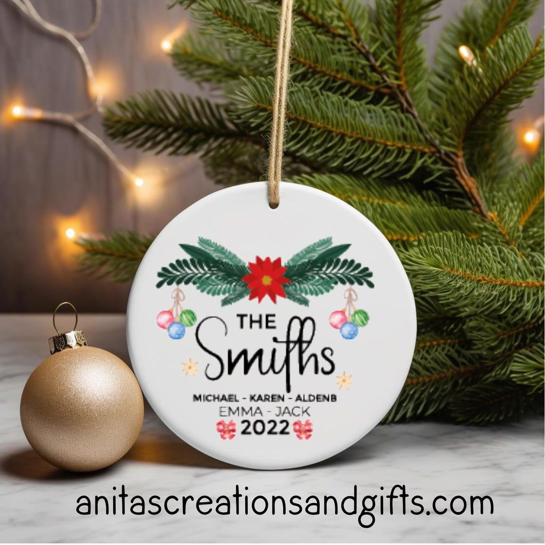 Festive Family Name Ornament