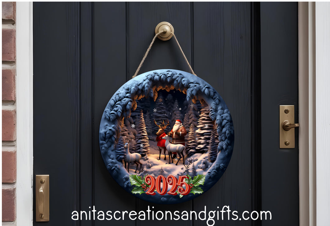Santa Cave Door Round