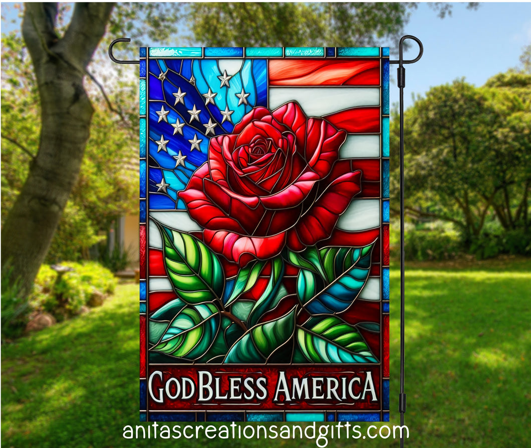 God Bless America Garden Flag