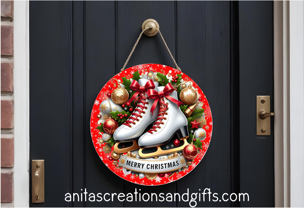 Ice Skates Door Round