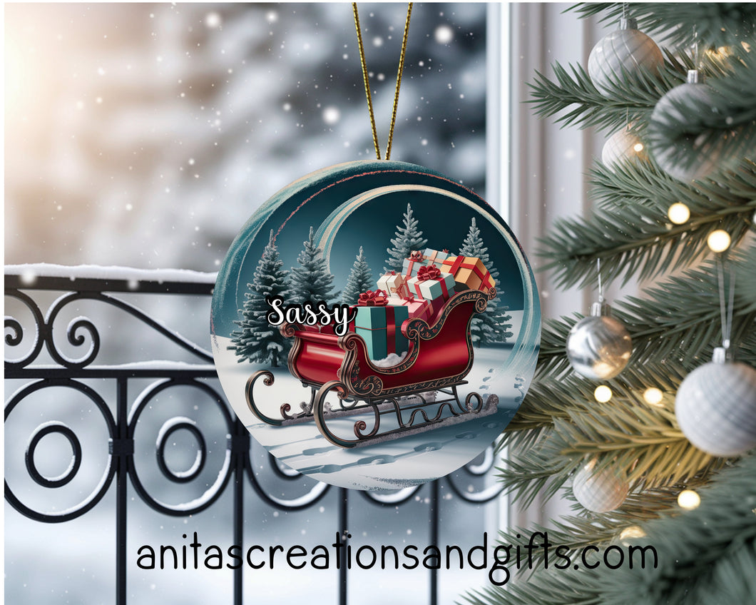 Santa's Full Sleigh Ornament