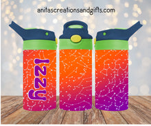 Load image into Gallery viewer, Outer space in colorful neon Insulated Water Bottle
