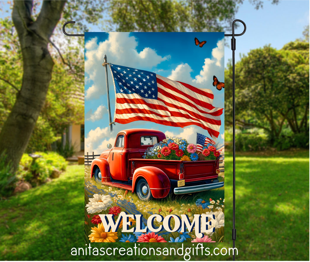 Summer Time Welcome Garden Flag