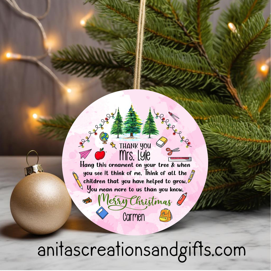 Teacher Ornament Personalized