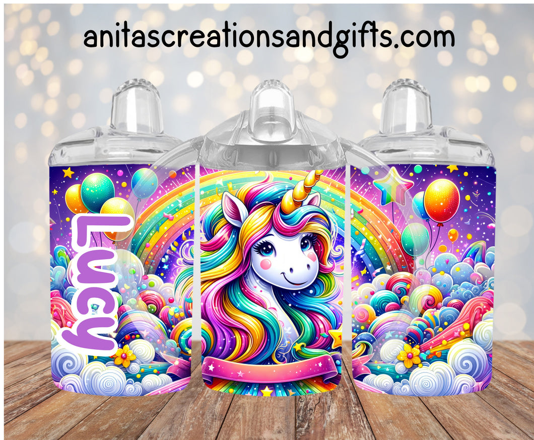 Unicorn Party Time kids sippy/tumbler