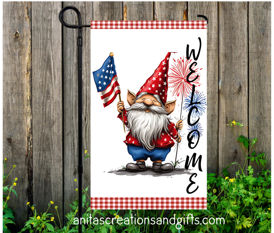 Gnome Welcome Garden Flag