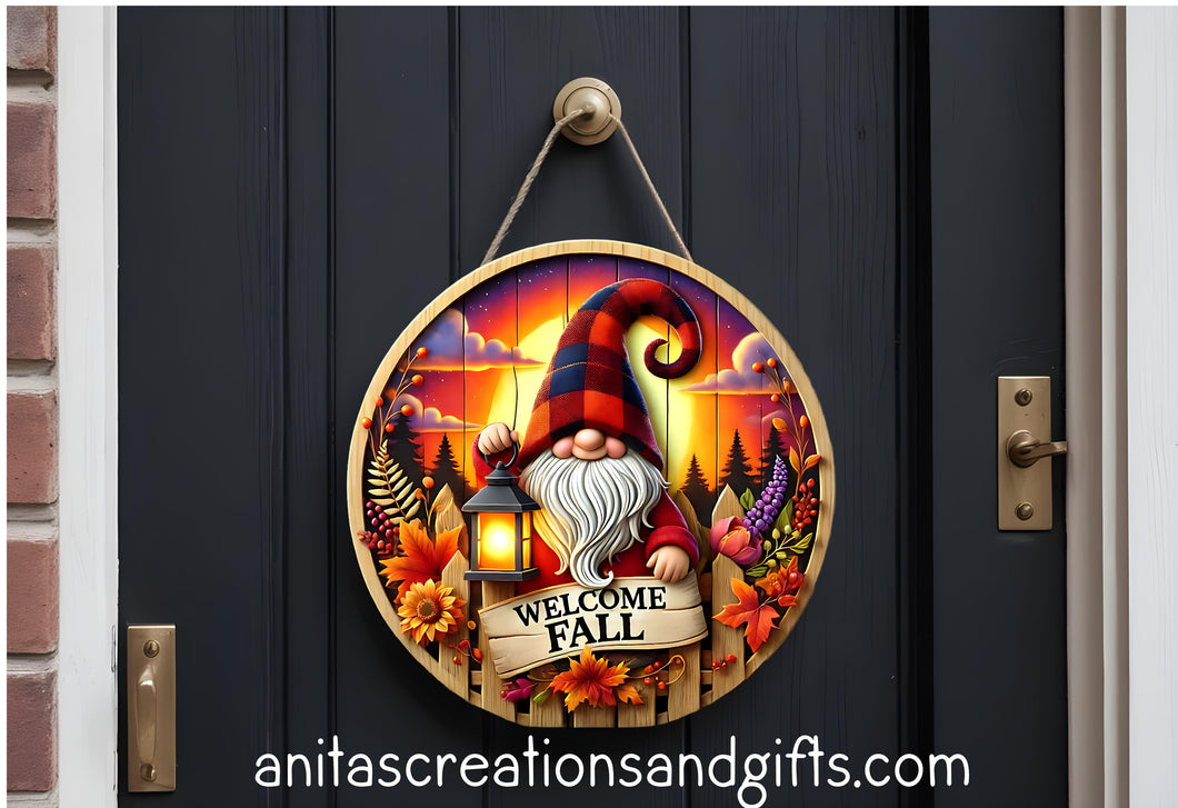 Welcome Fall Door Round